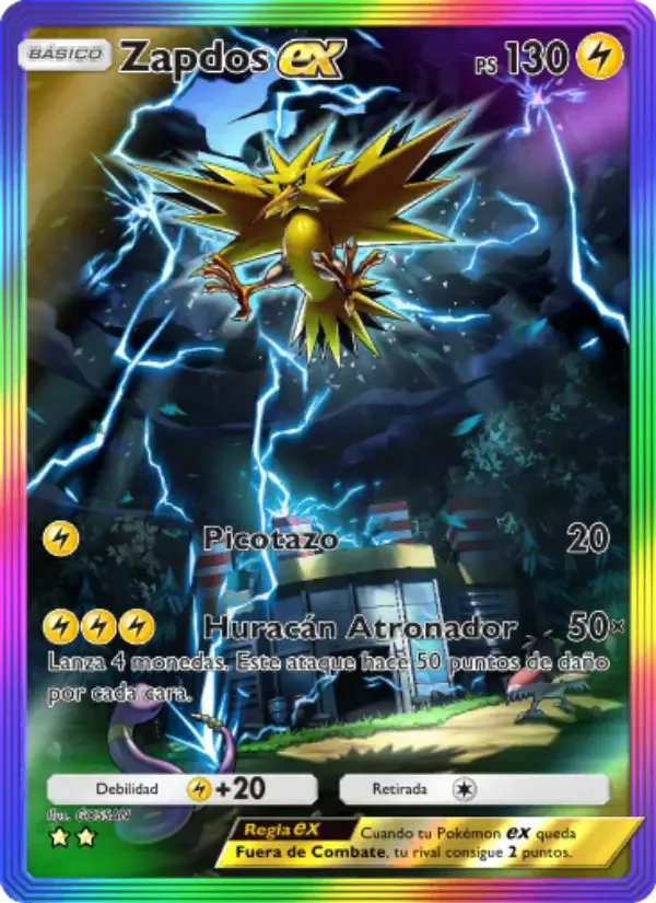 Zapdos ex card in Spanish