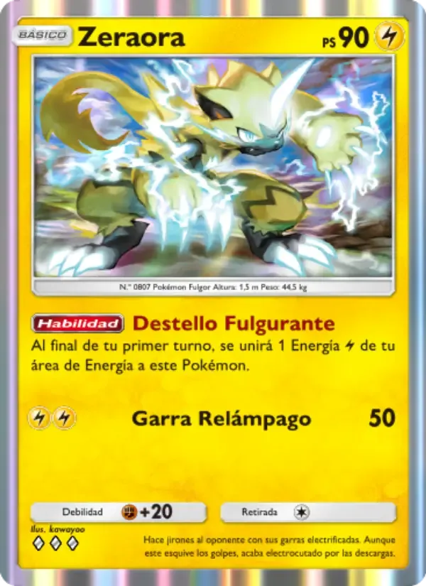 Zeraora card in Spanish