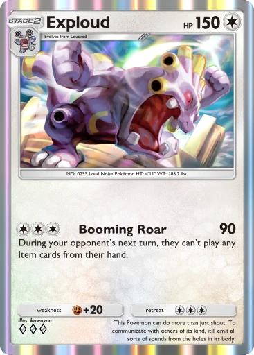 Exploud (b1-192) card in Pokémon TCG Pocket