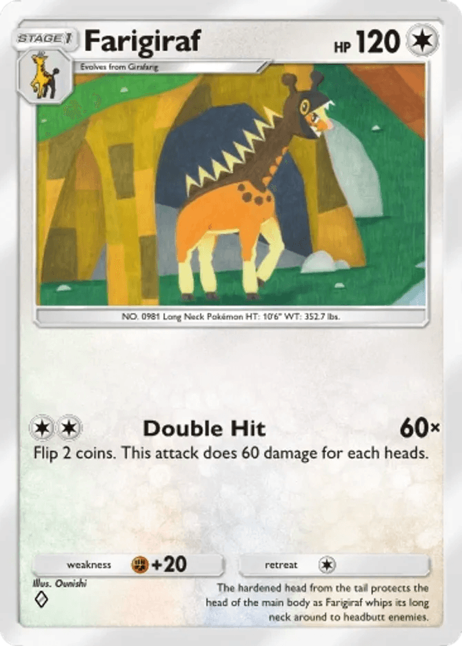 pokemon card girafarig Over the Brick Pokmon Colorless Agility (10) Flip a coin Girafarig - 82/119 - Uncommon