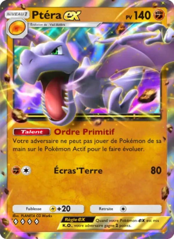 Carte Aerodactyl ex en Français