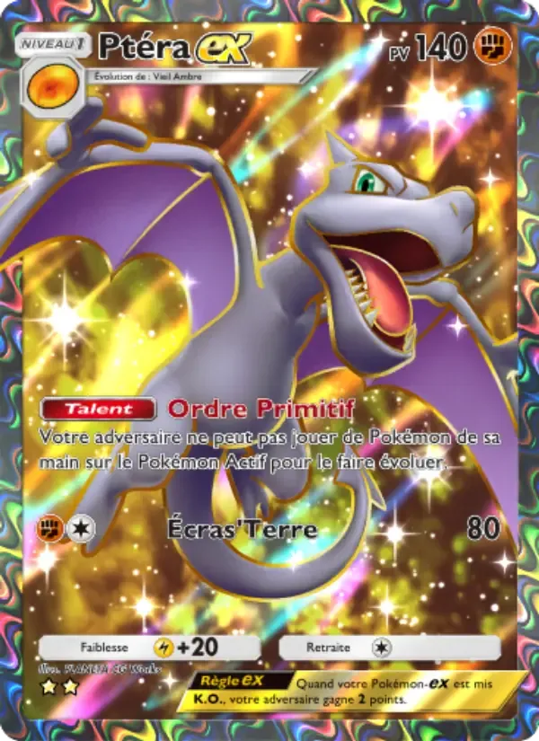 Aerodactyl ex card in French