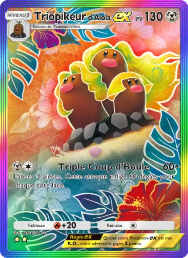 Alolan Dugtrio ex card in French