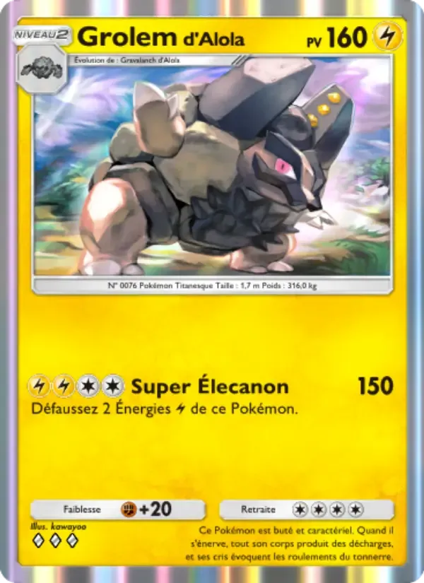 Alolan Golem card in French