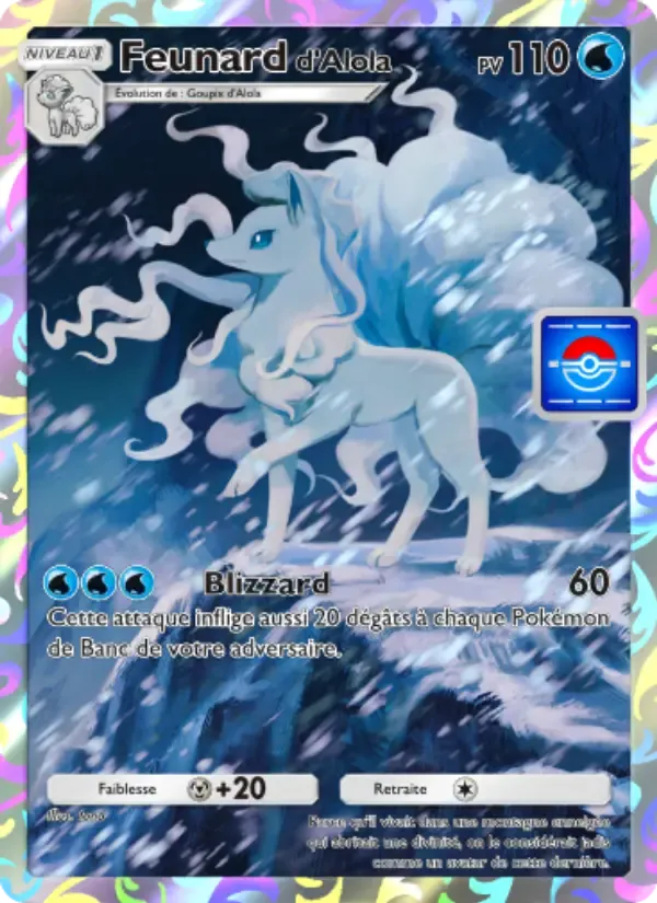 Alolan Ninetales-kaart in Frans