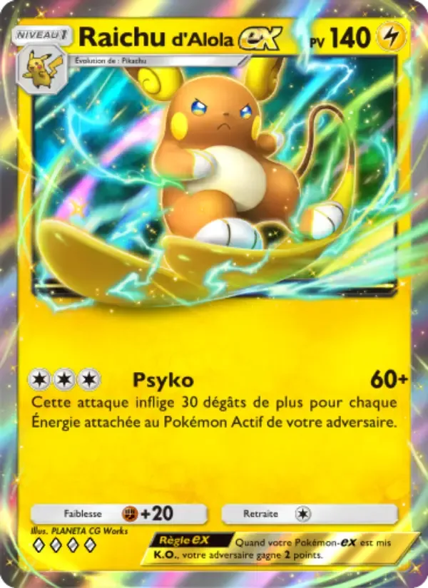 Alolan Raichu ex card in French
