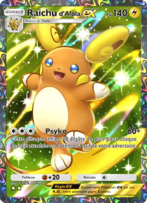 Alolan Raichu ex card in French