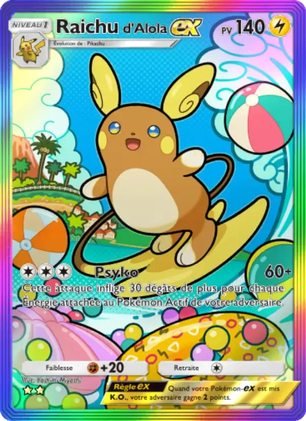 Alolan Raichu ex card in French