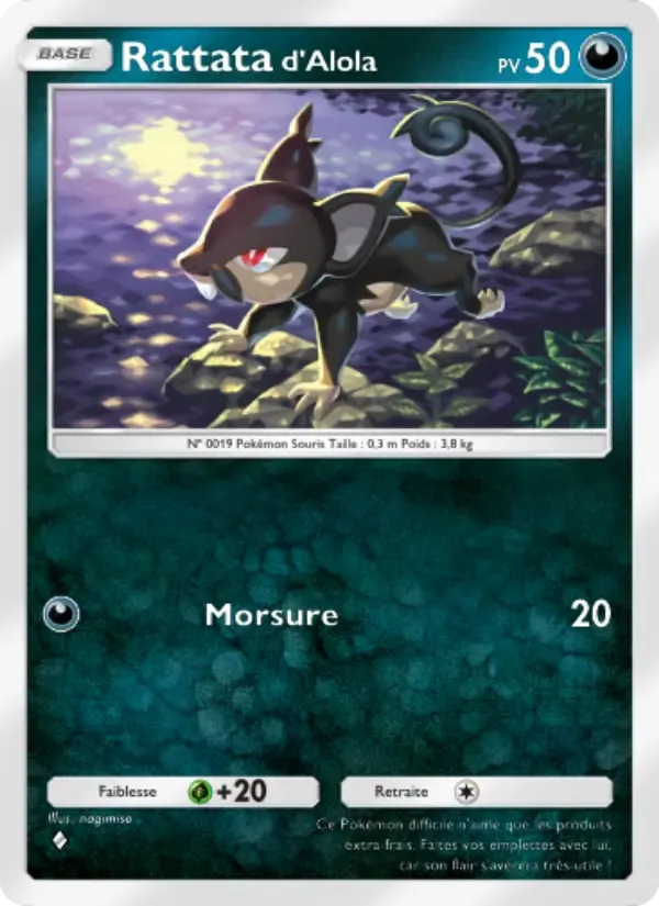 Alolan Rattata card in French