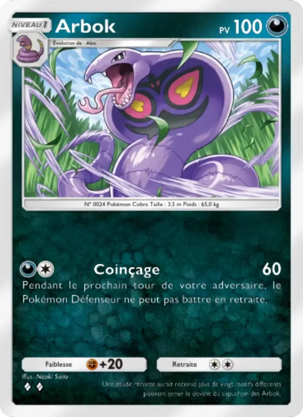 Arbok card in French