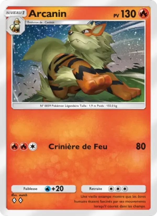 Arcanine card in French