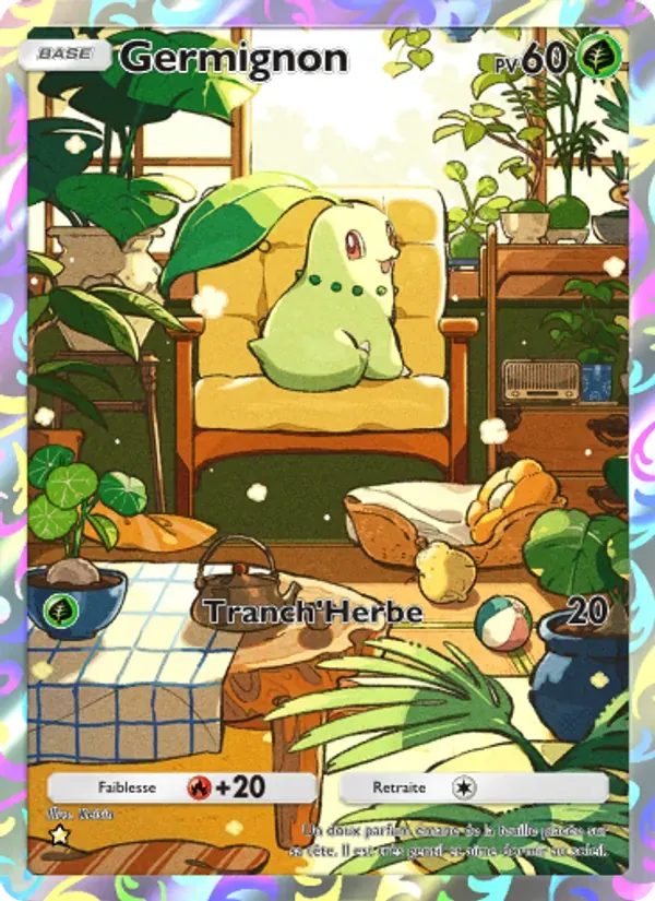 Chikorita card in French