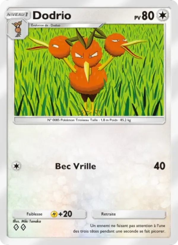 Dodrio card in French