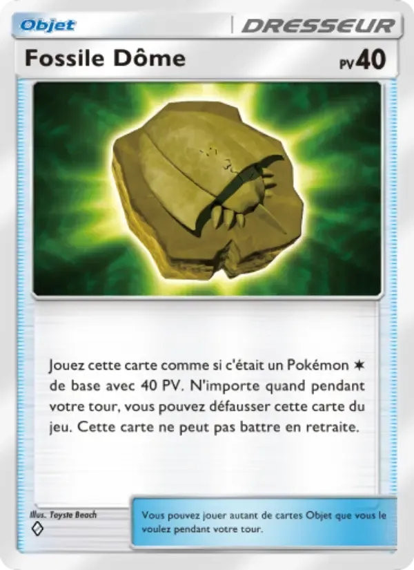 Dome Fossil card in French