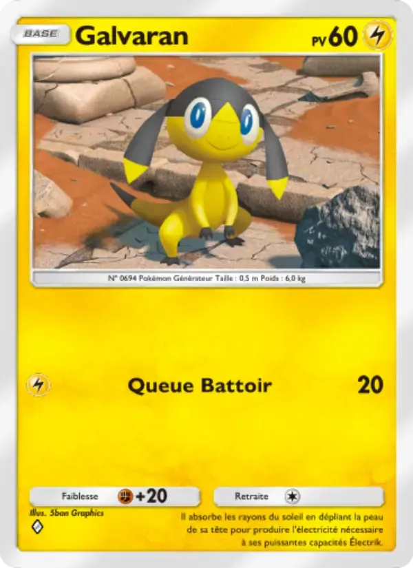 Helioptile card in French