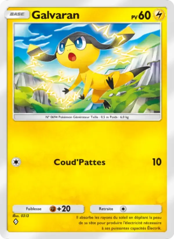 Helioptile card in French
