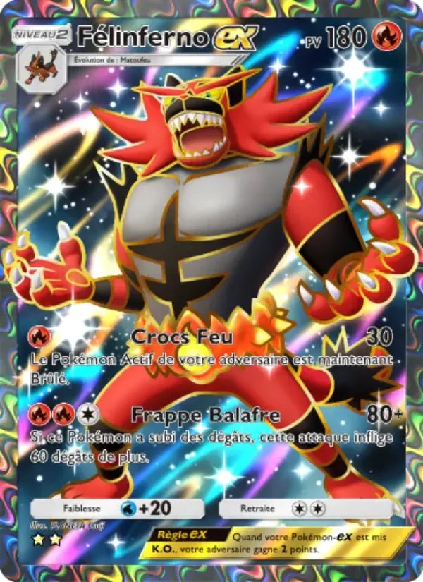 Incineroar ex card in French