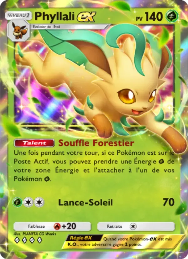 Leafeon ex card in French