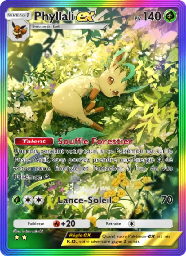 Leafeon ex card in French