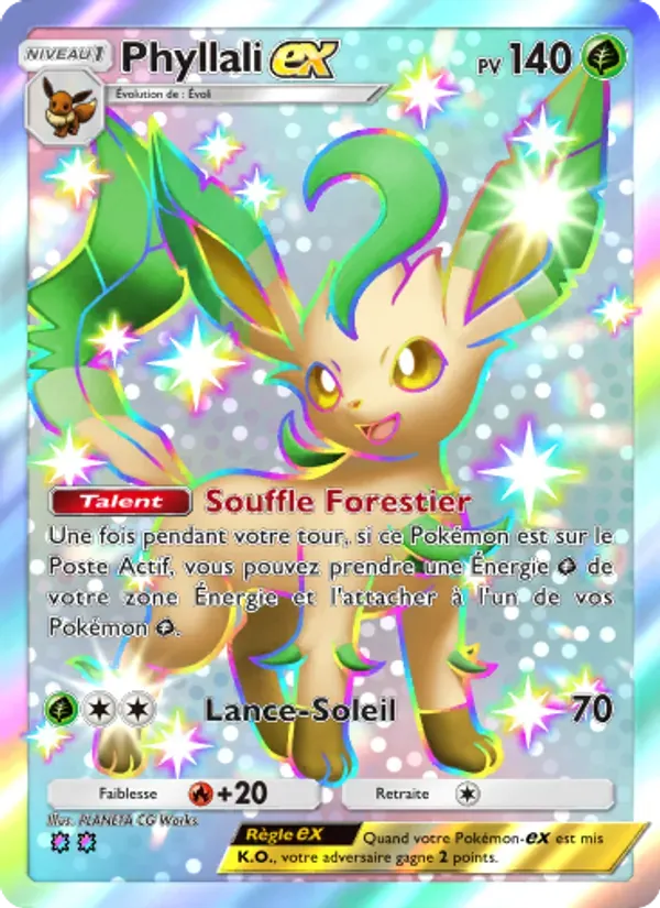 Leafeon ex card in French