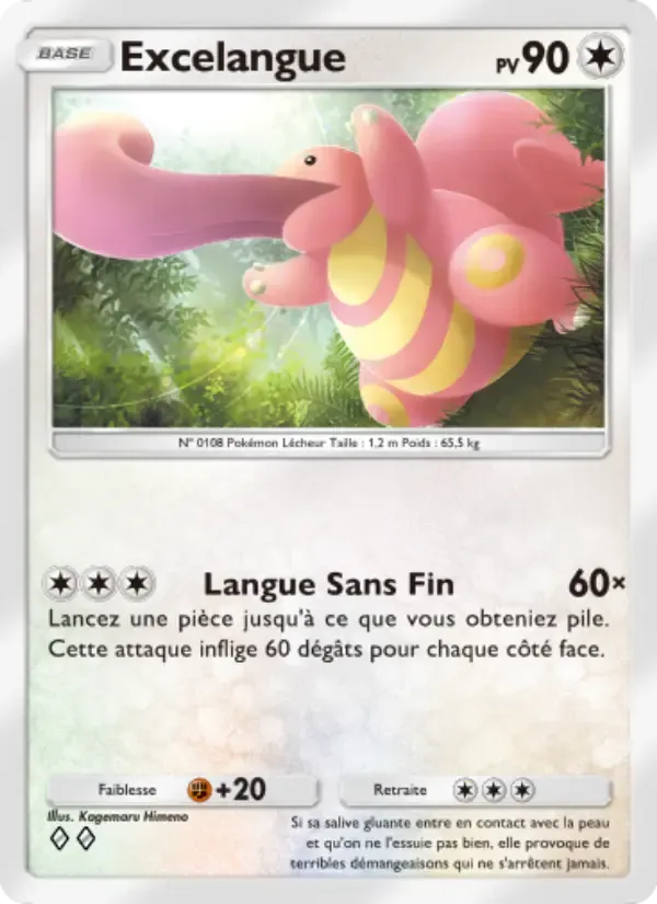 Lickitung card in French