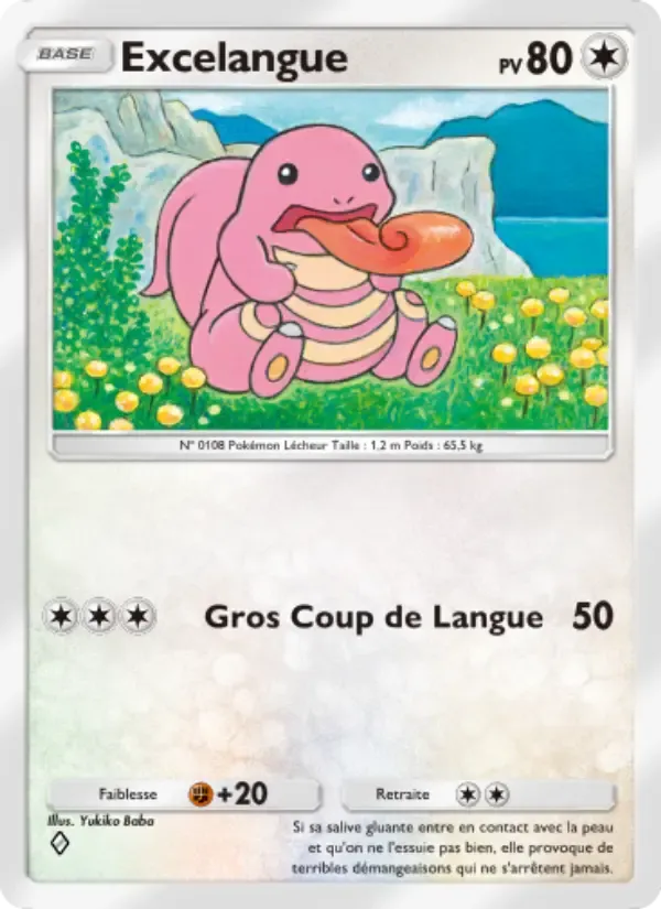 Lickitung card in French