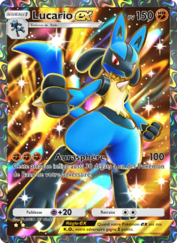 Lucario ex card in French