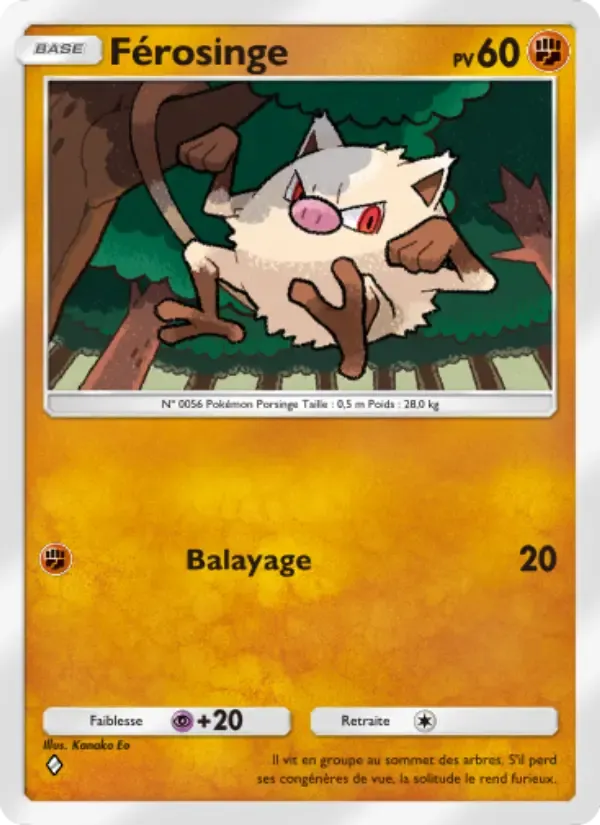 Mankey card in French
