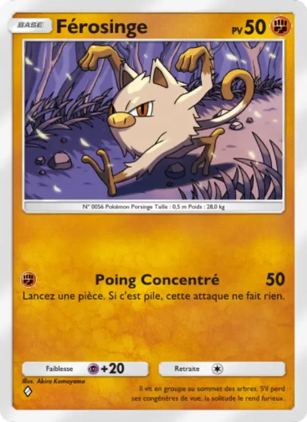 Mankey card in French