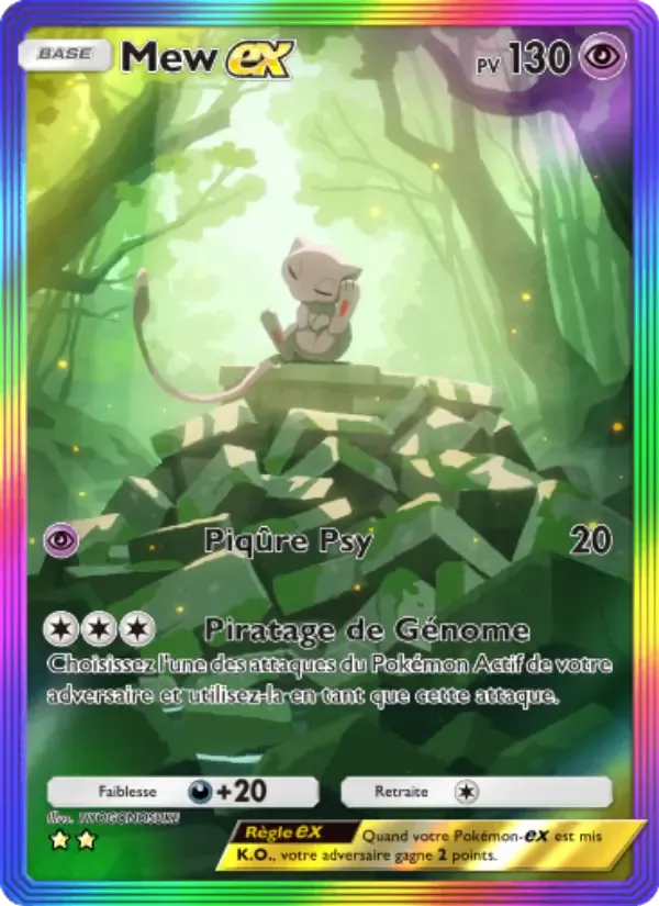 Mew ex card in French
