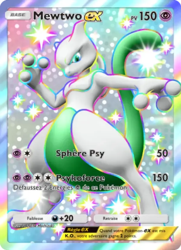 Mewtwo ex card in French