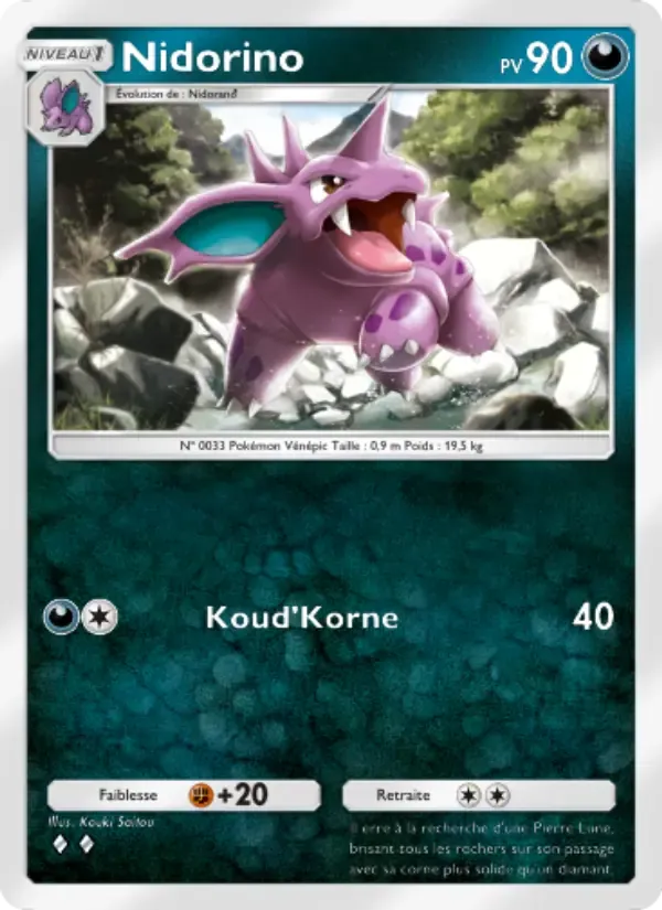 Карта Nidorino на языке Французский