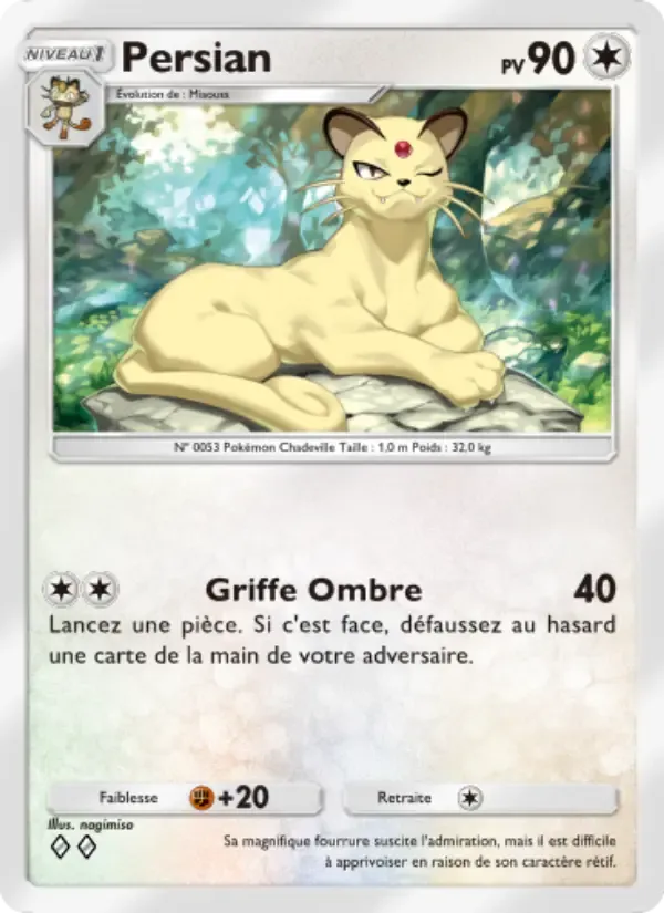 Persian card in French