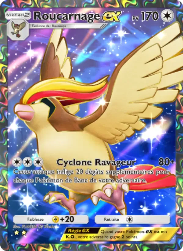 Pidgeot ex card in French