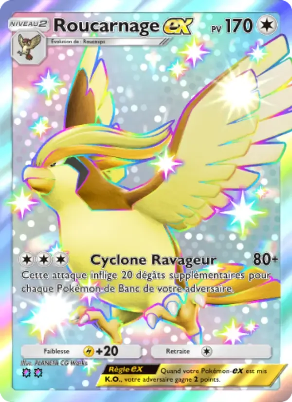 Pidgeot ex card in French