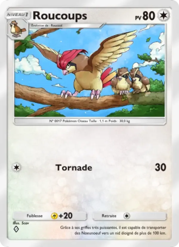 Pidgeotto card in French