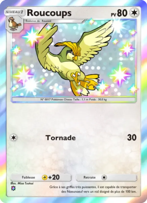 Pidgeotto card in French
