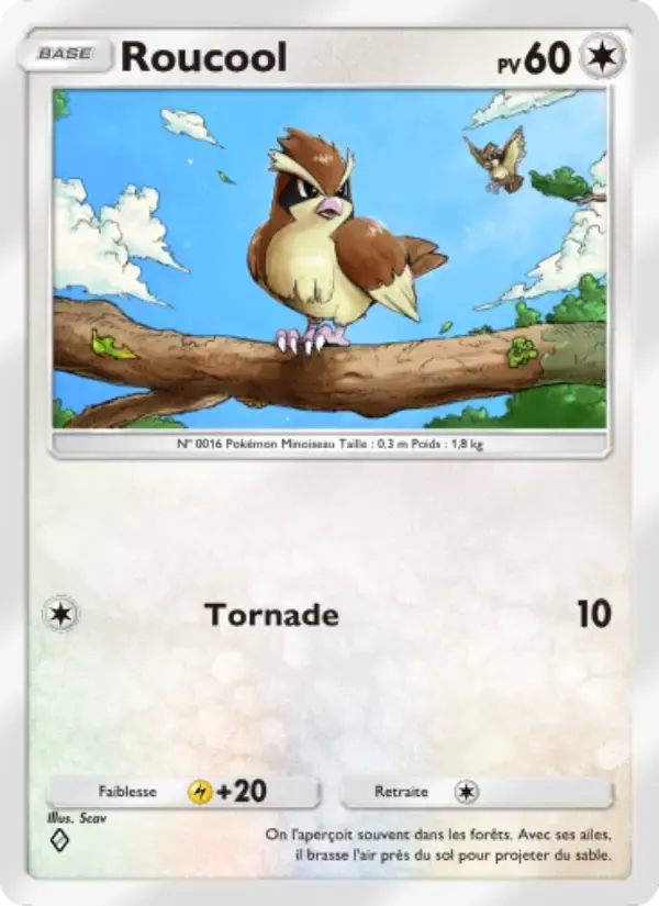 Pidgey card in French