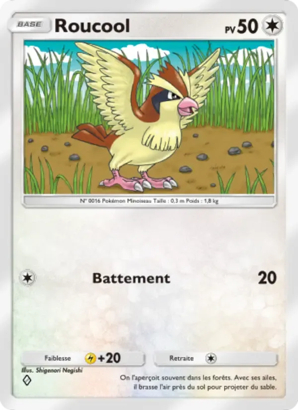 Pidgey card in French