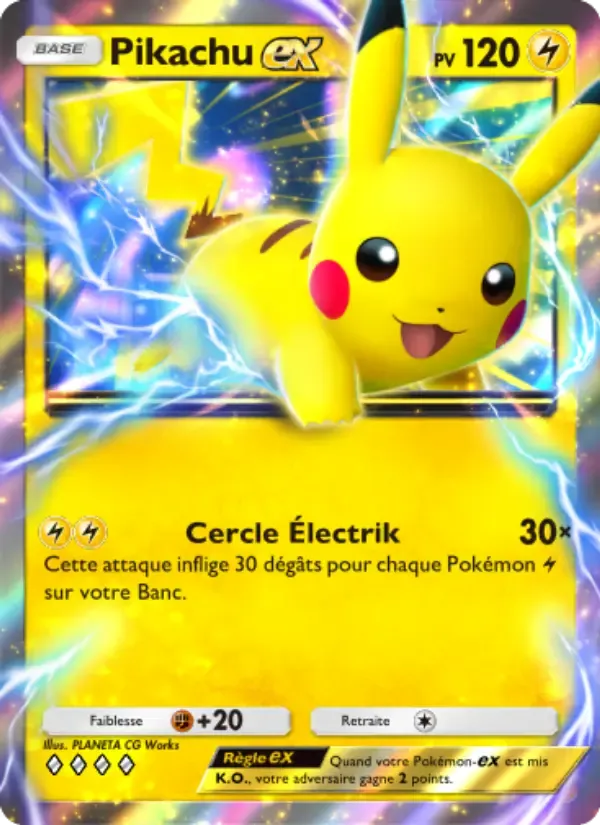 Pikachu ex card in French
