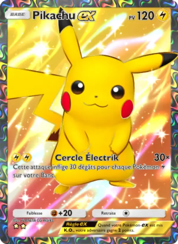 Pikachu ex card in French