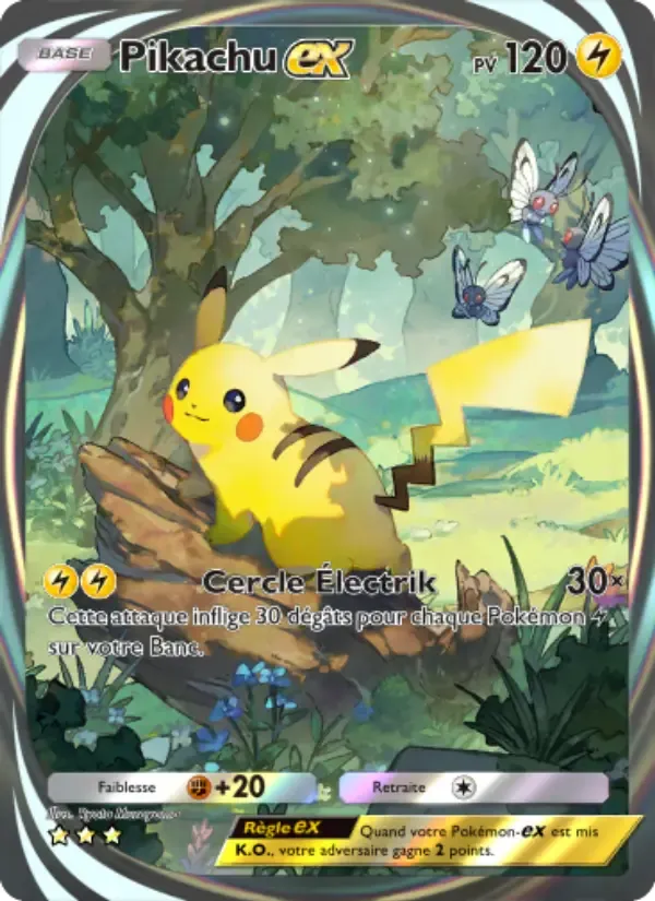 Pikachu ex card in French