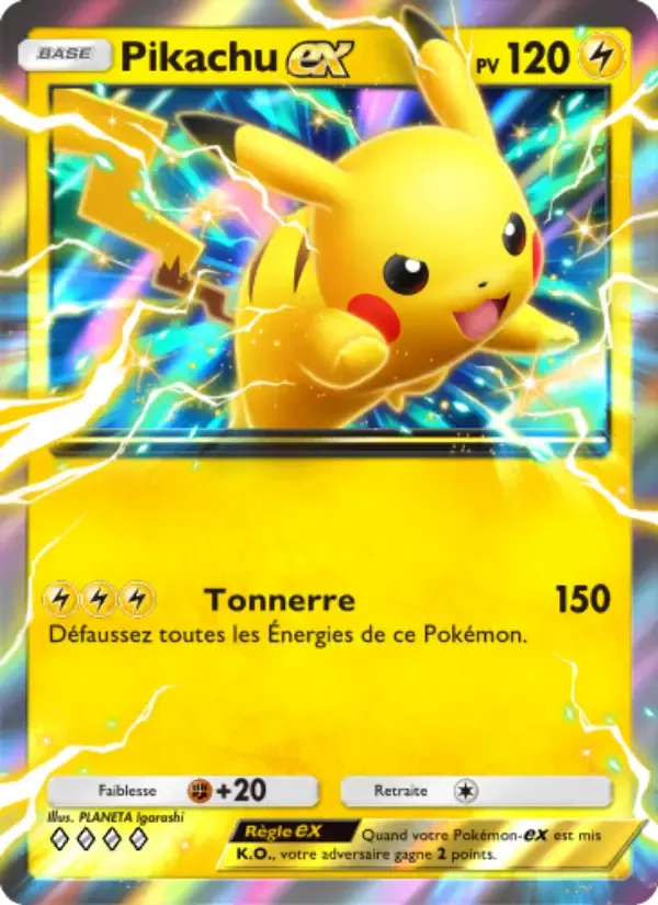 Pikachu ex card in French