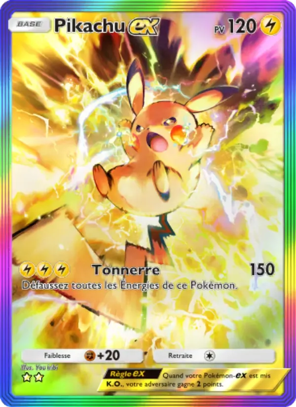 Pikachu ex card in French