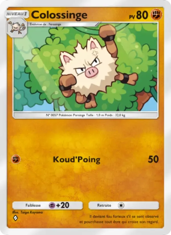 Primeape card in French