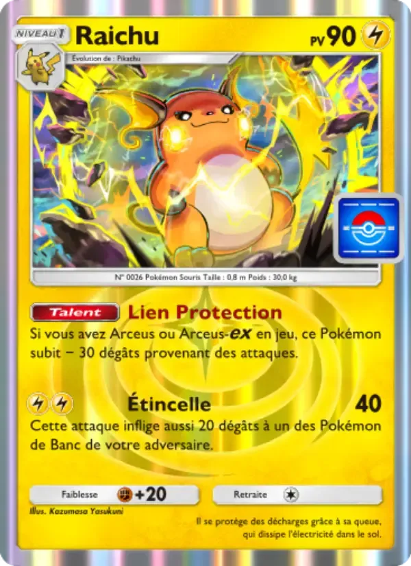 Raichu card in French