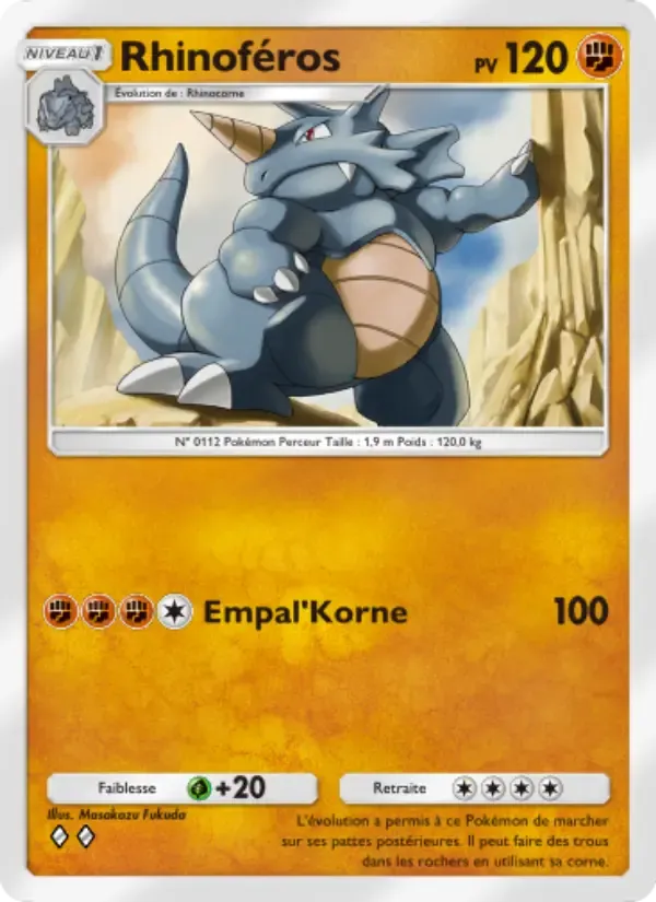 Rhydon card in French