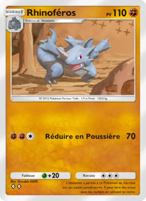 Rhydon card in French