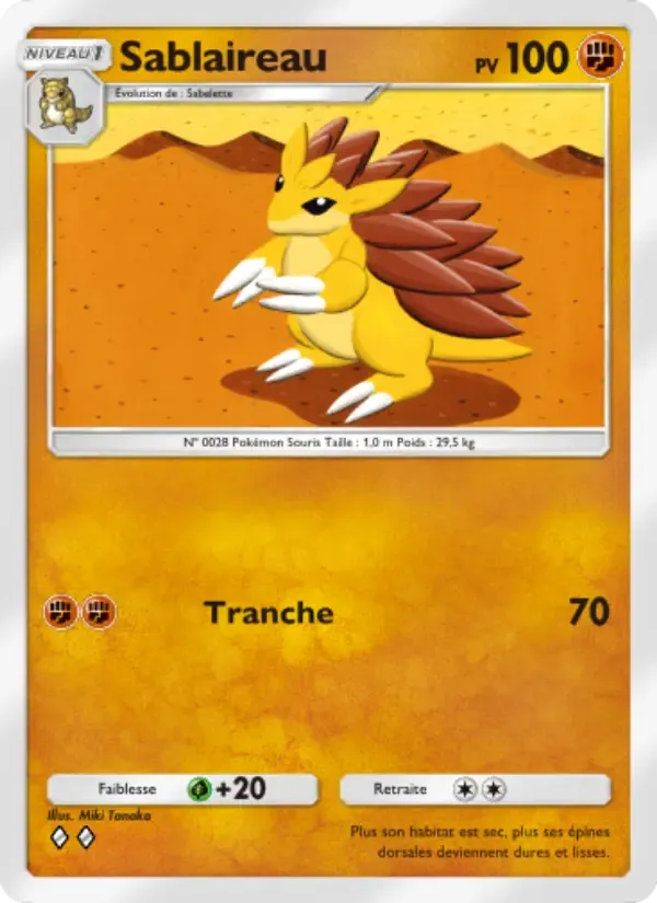 Sandslash card in French