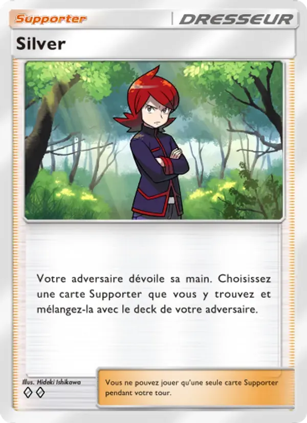 Silver card in French